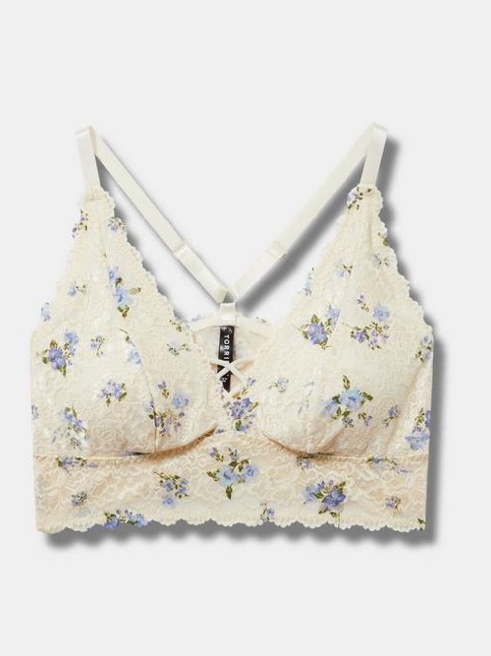 torrid Lightly Lined XO Lace Cream Coquette Floral Bralette (L/12)
